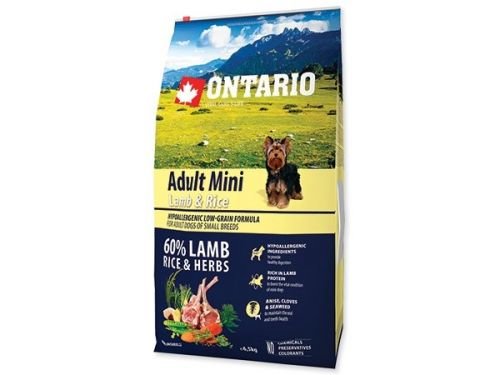 ONTARIO Adult Mini Lamb & Rice 6,5kg