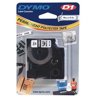 Dymo D1 16960, S0718060, 19mm x 5,5m černý tisk / bílý podklad, originální páska