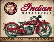 Posters Plechová cedule INDIAN MOTORCYCLES - Scout Model 102, (40 x 31,5 cm)