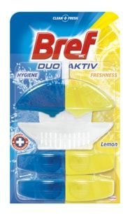 Bref Duo Aktiv Lemon WC blok + 2 náhradní náplně 3x50ml