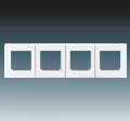 ABB Rámeček čtyřnásobný, vodorovná i svislá montáž LEVIT bílá/ledová bílá 3901H-A05040 01