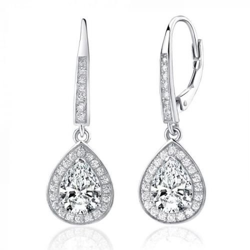 Stříbrné náušnice BRISA s čirými zirkony