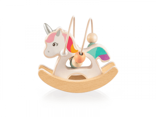 Zopa Dřevěný aktivity jednorožec, Pink