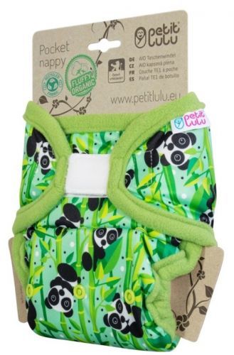 Petit Lulu All In One kapsová plena suchý zip - Medvídci panda