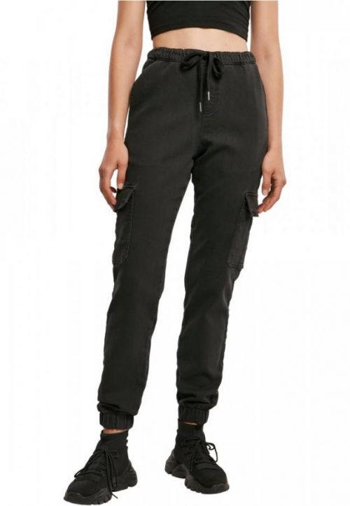 Ladies Knitted Denim High Waist Cargo Pants 3XL