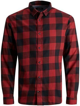 Jack&Jones Pánská košile JJEGINGHAM Slim Fit 12181602 Brick Red M