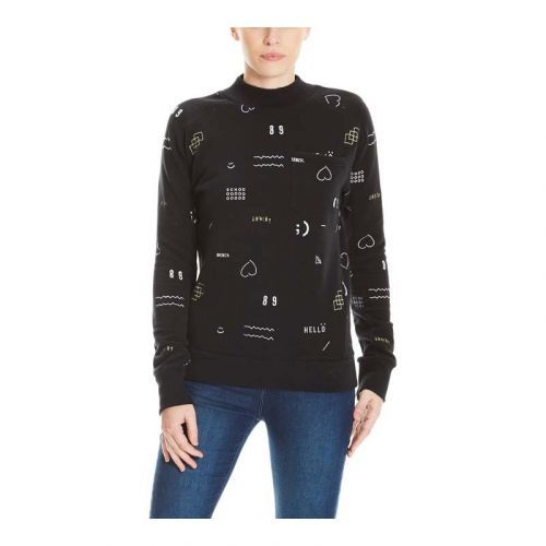 mikina BENCH - Velvet Embroidery Jumper Black Beauty (BK11179) velikost: S