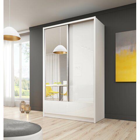 PIASKI Šatní skříň AVA I 150, bílý lesk/bílá 154x514x62 bílý lesk / bílá