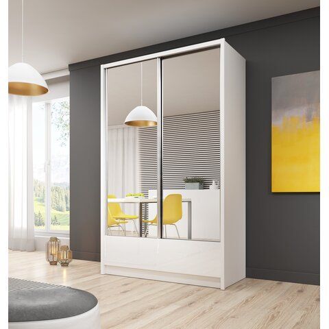 PIASKI Šatní skříň AVA II 150, bílý lesk/bílá 154x514x62 bílý lesk / bílá