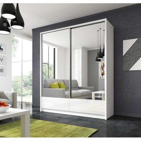 PIASKI Šatní skříň AVA II 180, bílý lesk/bílá 184x214x62 bílý lesk / bílá