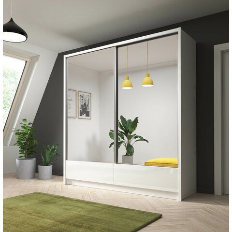 PIASKI Šatní skříň AVA II 200, bílý lesk/bílá 204x214x62 bílý lesk / bílá