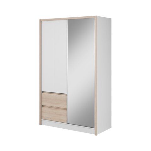 PIASKI Šatní skříň SOFIA 130, bílá/sonoma 134x214x62 bílá / sonoma