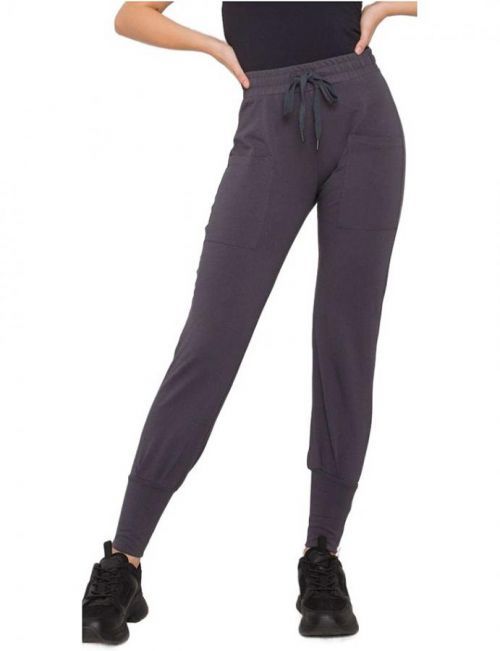 Tmavě šedé dámské tepláky s kapsami