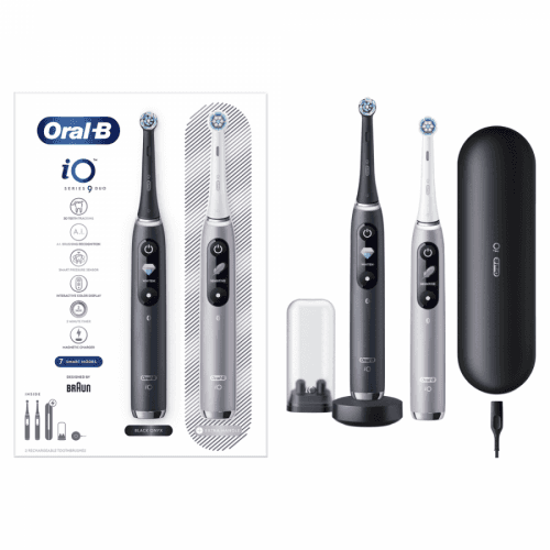 Oral-B sada elektrických zubních kartáčků iO - 9 - Duo Black Onyx & Rose Quartz