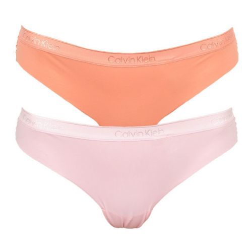 Tanga 2pcs QD3695E-CDJ oranžovorůžová - Calvin Klein - XS - oranžová a růžová