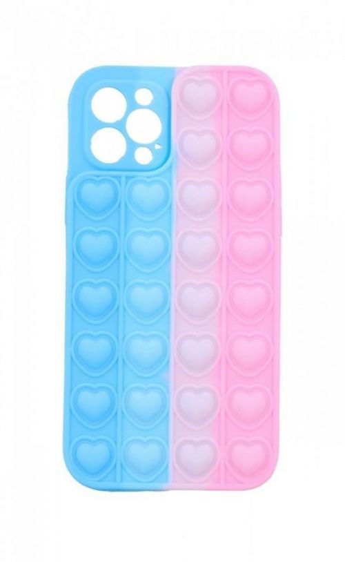 Kryt TopQ Heart Pop It iPhone 12 Pro silikon modro-růžový 67973