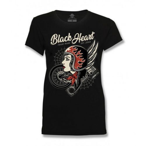 BLACK HEART Motorcycle Girl černá - L