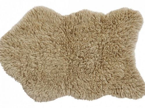 Mujkoberec.cz Vlněný koberec Woolly - Sheep Beige - 75x110 tvar kožešiny cm Béžová