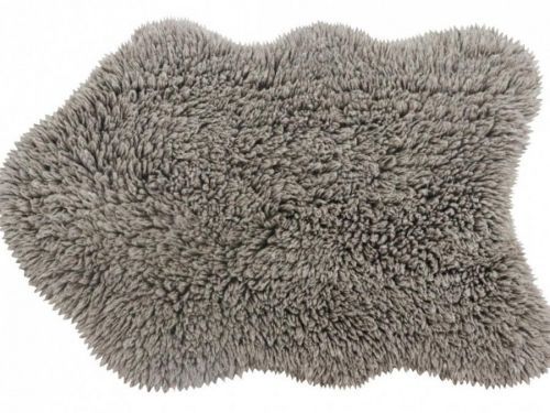 Mujkoberec.cz Vlněný koberec Woolly - Sheep Grey - 75x110 tvar kožešiny cm Šedá