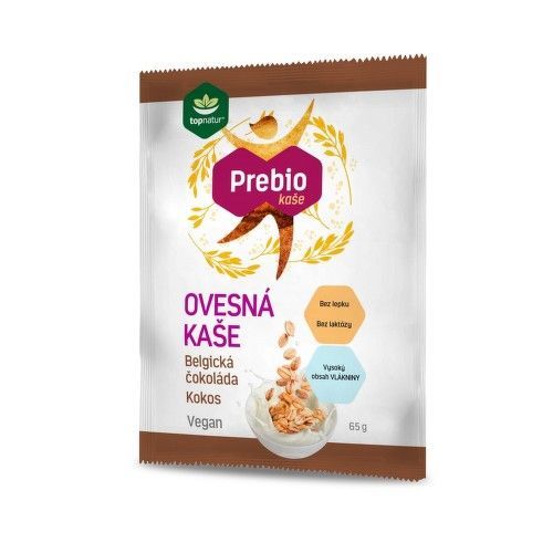 Prebio ovesná kaše Belgická čokoláda&kokos 65g TOPNATUR