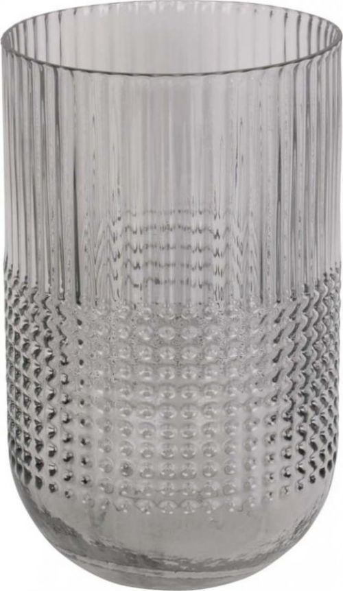 Šedá skleněná váza PT LIVING Attract, výška 20 cm
