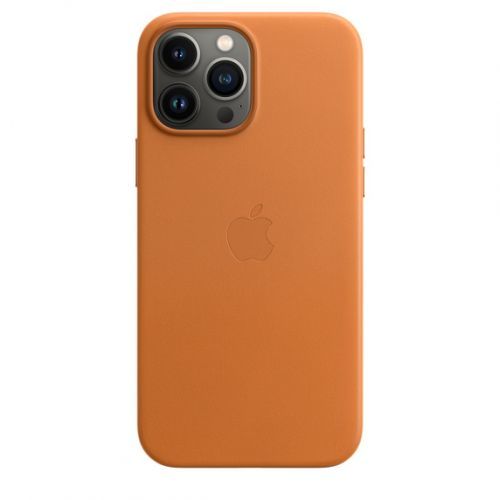 Silikonový kryt Leather Case MagSafe pro Apple iPhone 13 Pro Max, zlatohnědá