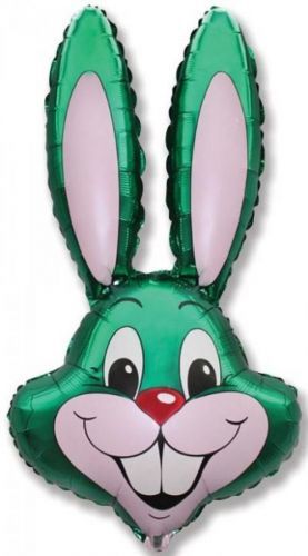 Balón foliový zajíc - zelený 60 cm / Velikonoce - FLEXMETAL