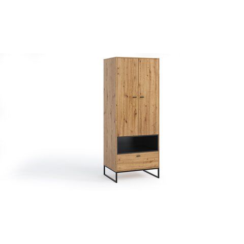 GIB Skříň OPTYS, dub artisan/černá 88x202x60 dub artisan / černá