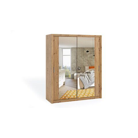 GIB Šatní skříň se zrcadlem BOKO 180, dub artisan 180x215x62 Dub artisan