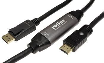 Roline DisplayPort - HDMI kabel, DP(M) -> HDMI M, 4K@60Hz, 7,5m