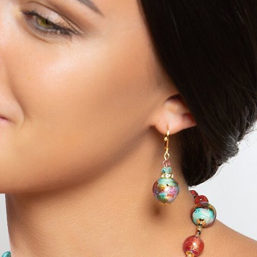 Lampglas Půvabné náušnice Playful Unicorn s 24karátovým zlatem v perlách Lampglas ERO10