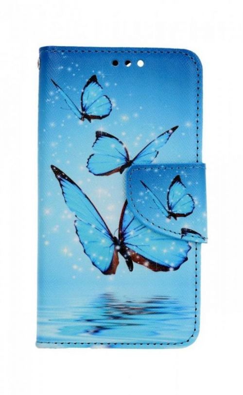 Pouzdro TopQ iPhone 13 mini knížkové Modří motýlci 66416