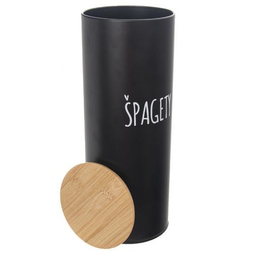 Kulatá plechová dóza ŠPAGETY Black