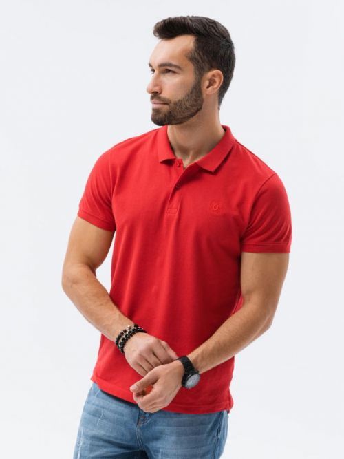 Ombre Clothing Pánské basic polo tričko Douglas červená S1374