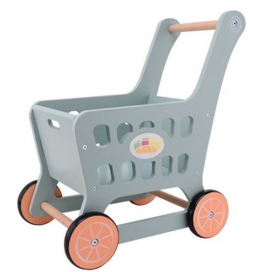 Jouéco Dřevěný nákupní vozík 24m+