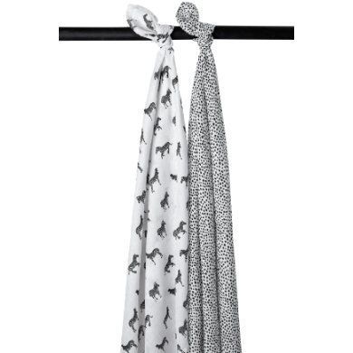 Meyco Zavinovačky 2-pack Zebra Animal / Cheetah 120x120 cm