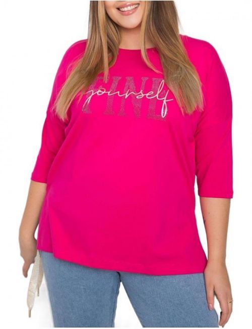Neonově růžové dámské tričko s nápisem