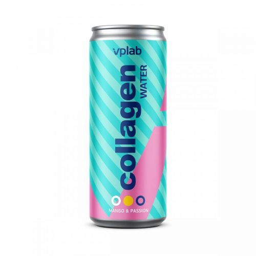VPLab Collagen Water 330 ml, sycený nápoj s kolagenem, vitamínem C, zinkem a kyselinou hyaluronovou, Mango Passion