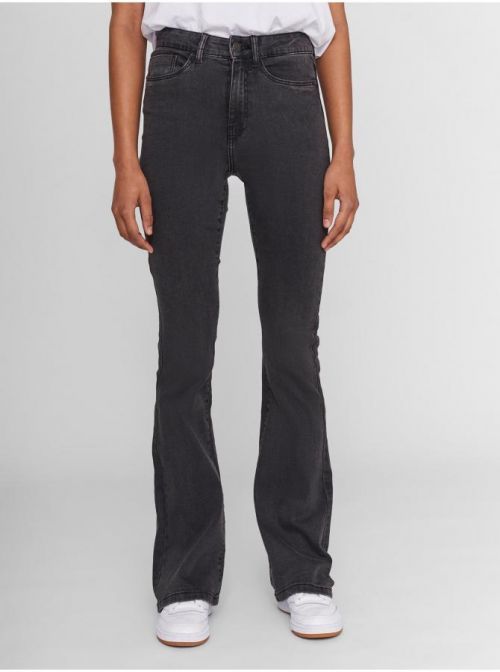 Tmavě šedé flared fit džíny Noisy May Sallie