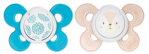 Chicco Šidítko Physio Comfort silikonové 6-16m, chlapec - tečky/liška 2ks