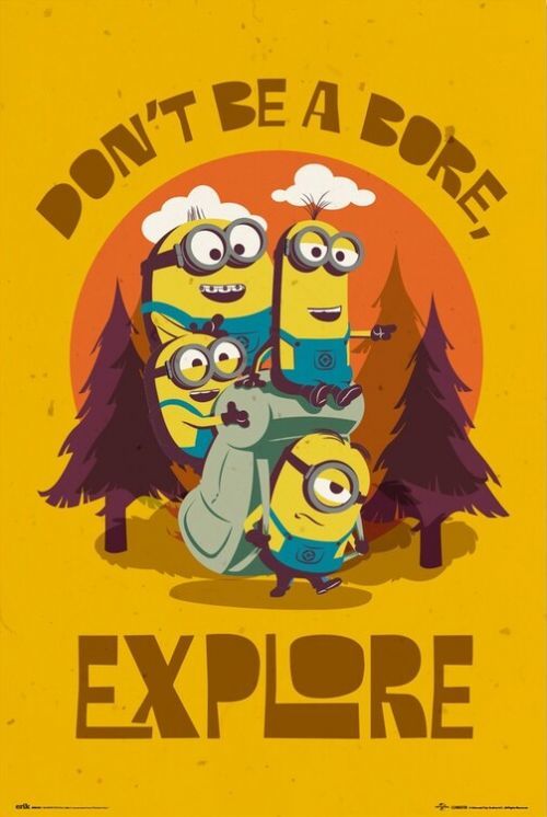 GRUPO ERIK Plakát, Obraz - Minions - Don‘t Be Bore, Explore, (61 x 91.5 cm)