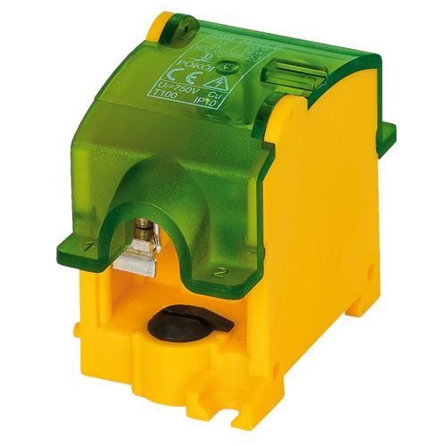 Eleman OBL 25/16-1 PE stoupací jednopolový blok na DIN lištu zelený PE max 101A  /1008711/