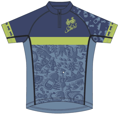 cyklo dres Scrivia, blue-lime - 110-116