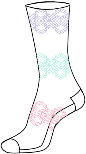 cyklo ponožky Dogana, white-lilac - 36-38