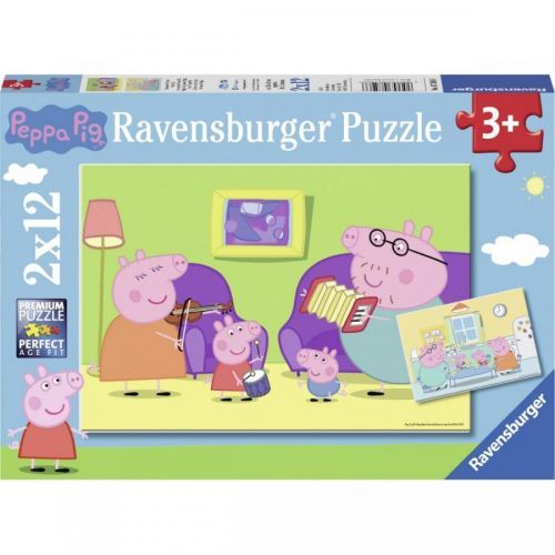 Ravensburger puzzle 075966 Prasátko Peppa 2x12 dílků