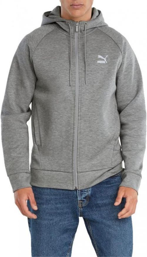 Mikina s kapucí Puma Classics Tech FZ Hoodie DK Medium Gray H