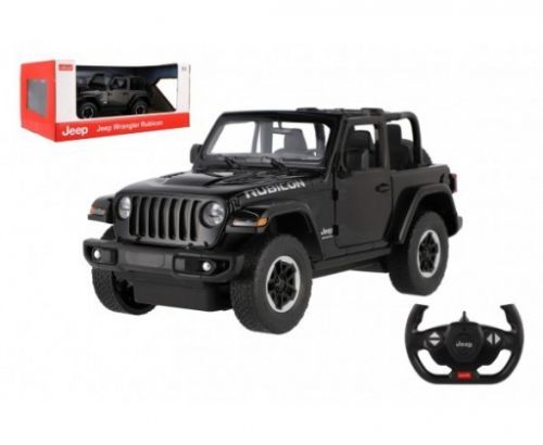 Auto RC Jeep Wrangler Rubicon černý plast 29cm 2,4GHz na dálk. ovl. na baterie v krabici 44x19x26cm