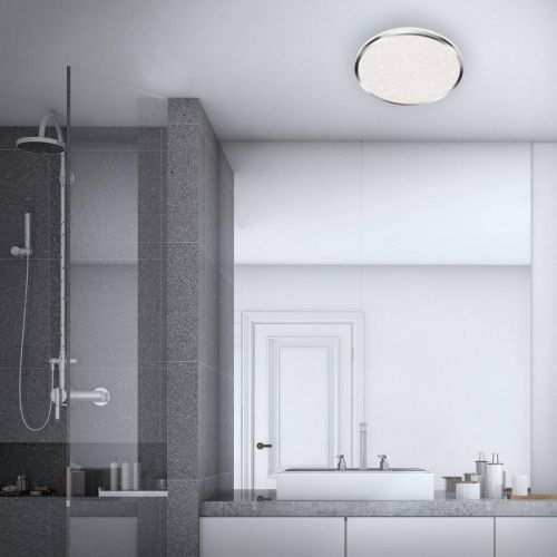 Stropní LED svítidlo hvězdné nebe BRILONER průměr 33cm 18W IP44 chrom 3403118