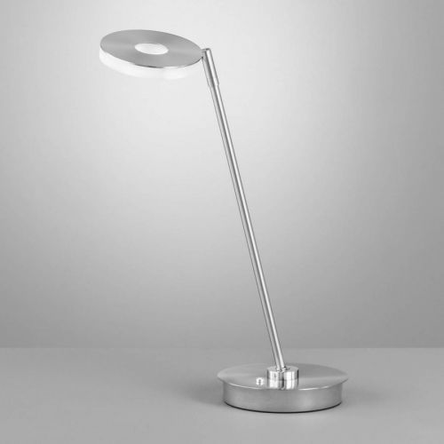 FISCHER & HONSEL LED stolní lampa Dent, stmívací, CCT, 8W, nikl, Pracovna / kancelář, kov, 8W, K: 46cm