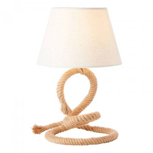 Brilliant Stolní lampa Sailor s lanovým stojanem, Obývací pokoj / jídelna, provaz, textil, E27, 40W, K: 40cm